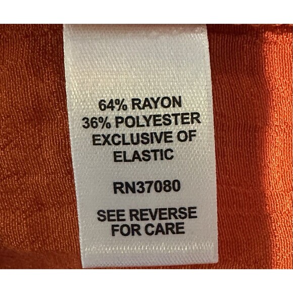 Cato Plus 26/28W Rust Orange Smocked Peasant Top Flutter Sleeves - Picture 5 of 7